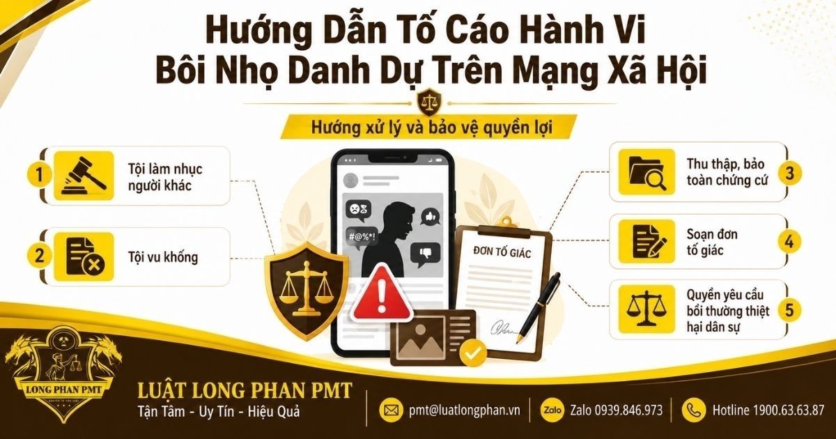 Tố cáo hành vi bôi nhọ danh dự trên mạng xã hội và hướng xử lý theo quy định.