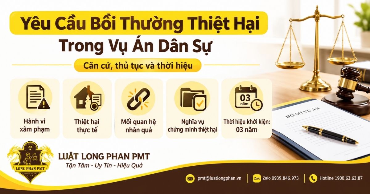 Yêu cầu bồi thường thiệt hại trong vụ án dân sự và các căn cứ cần chứng minh.