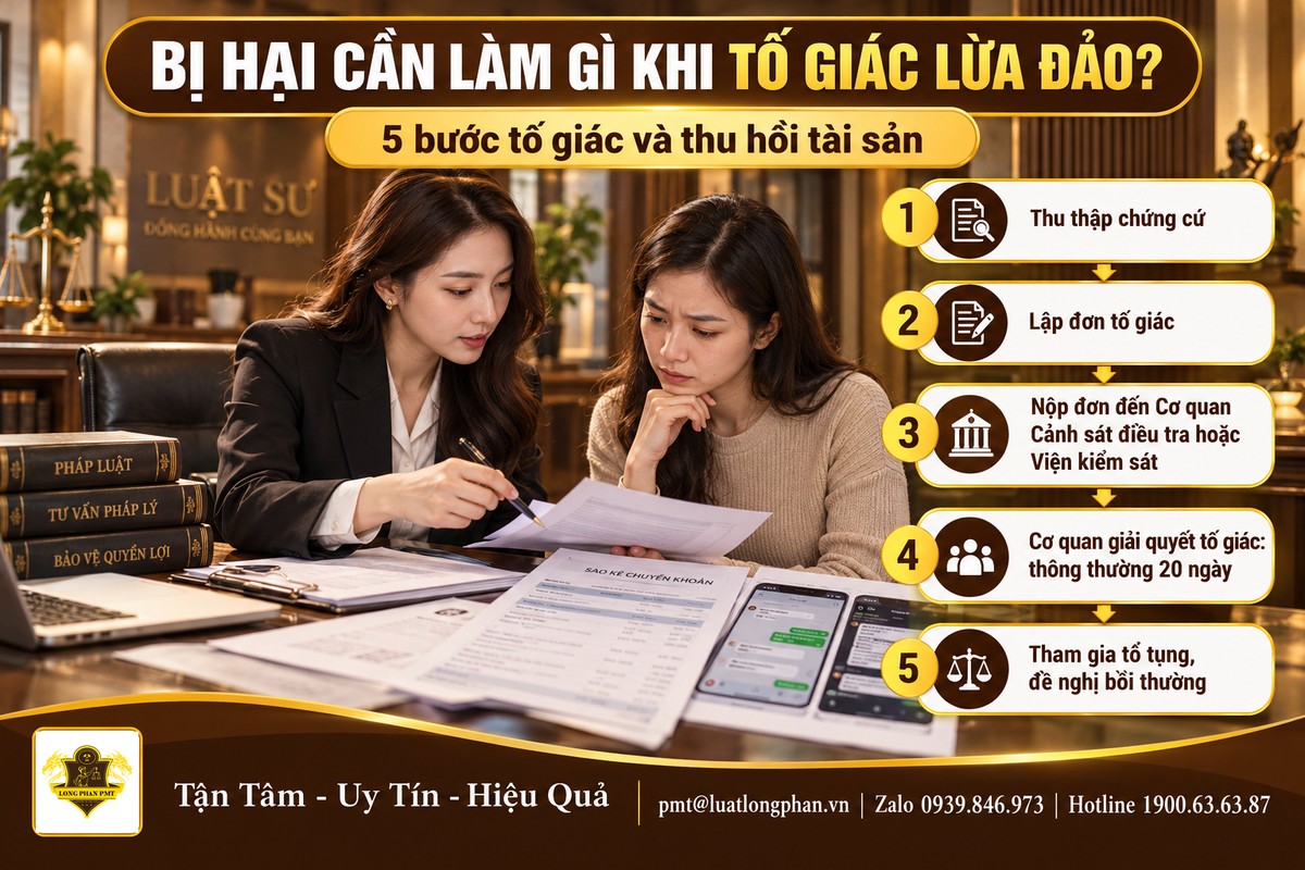Luật sư tư vấn người bị hại xem chứng cứ giao dịch, minh họa 5 bước tố giác lừa đảo chiếm đoạt tài sản