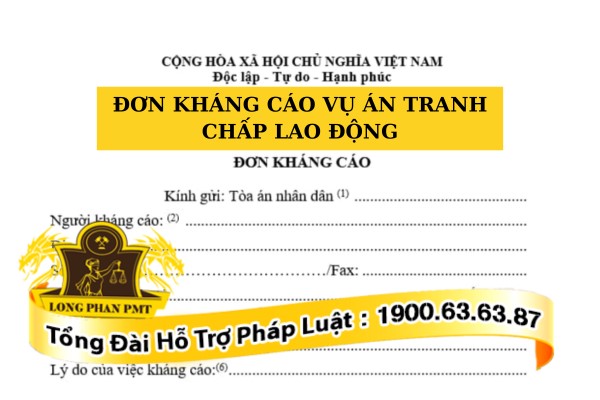 Đơn kháng cáo tranh chấp lao động