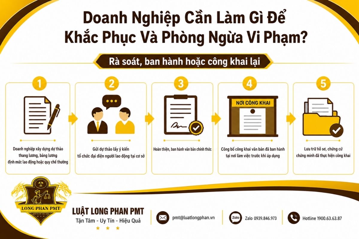 Khắc phục vi phạm quy chế lương thưởng.