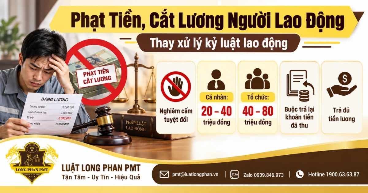 Phạt tiền cắt lương người lao động thay xử lý kỷ luật và mức phạt theo quy định.