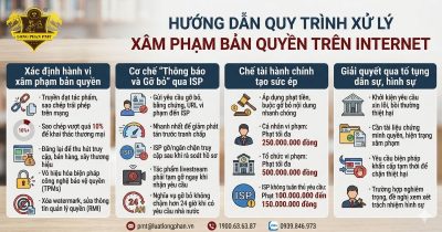 Quy trình các bước xử lý xâm phạm bản quyền trên internet từ hành chính đến tố tụng dân sự.