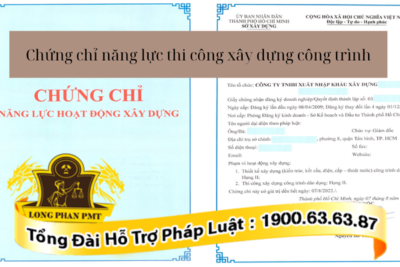 Chứng chỉ năng lực cấp cho nhà thầu xây dựng