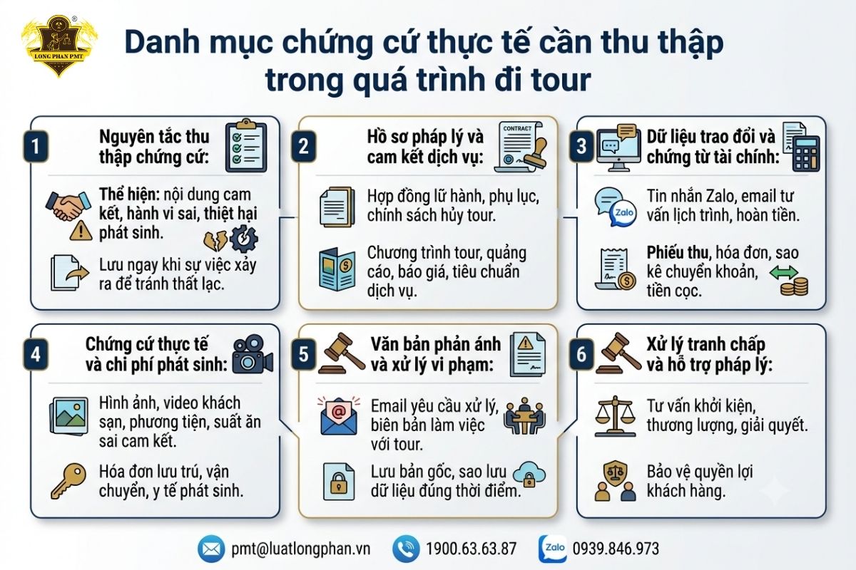 Chứng cứ trong tranh chấp hợp đồng tour du lịch cần thu thập đầy đủ