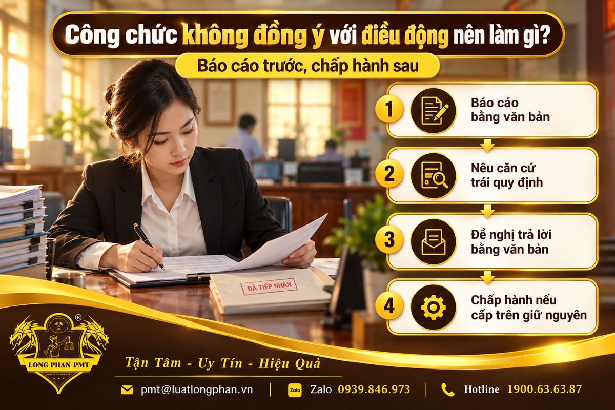 Các bước công chức nên làm khi không đồng ý với quyết định điều động: báo cáo bằng văn bản, nêu căn cứ