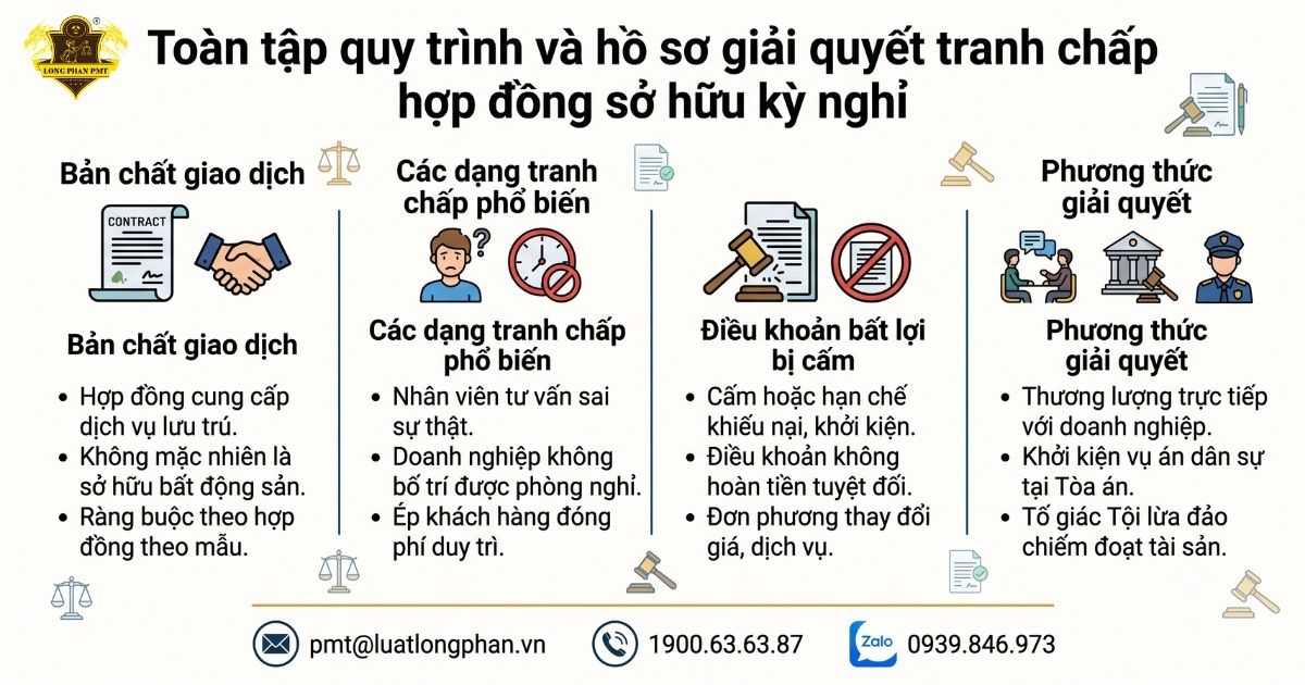 Quy trình chuyên nghiệp giải quyết tranh chấp hợp đồng sở hữu kỳ nghỉ tại Long Phan PMT.