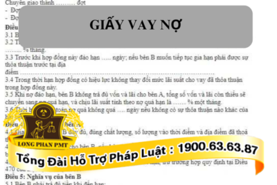 Mẫu giấy vay nợ