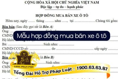 Mẫu hợp đồng mua bán xe ô tô mới nhất