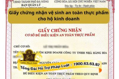 Giấy chứng nhận vệ sinh an toàn thực phẩm cho hộ kinh doanh