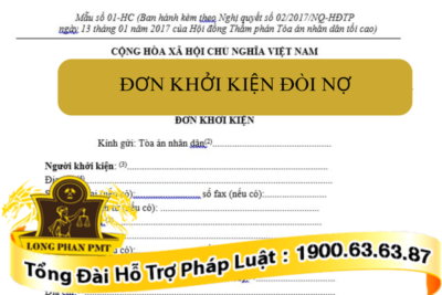 Mẫu đơn khởi kiện đòi nợ