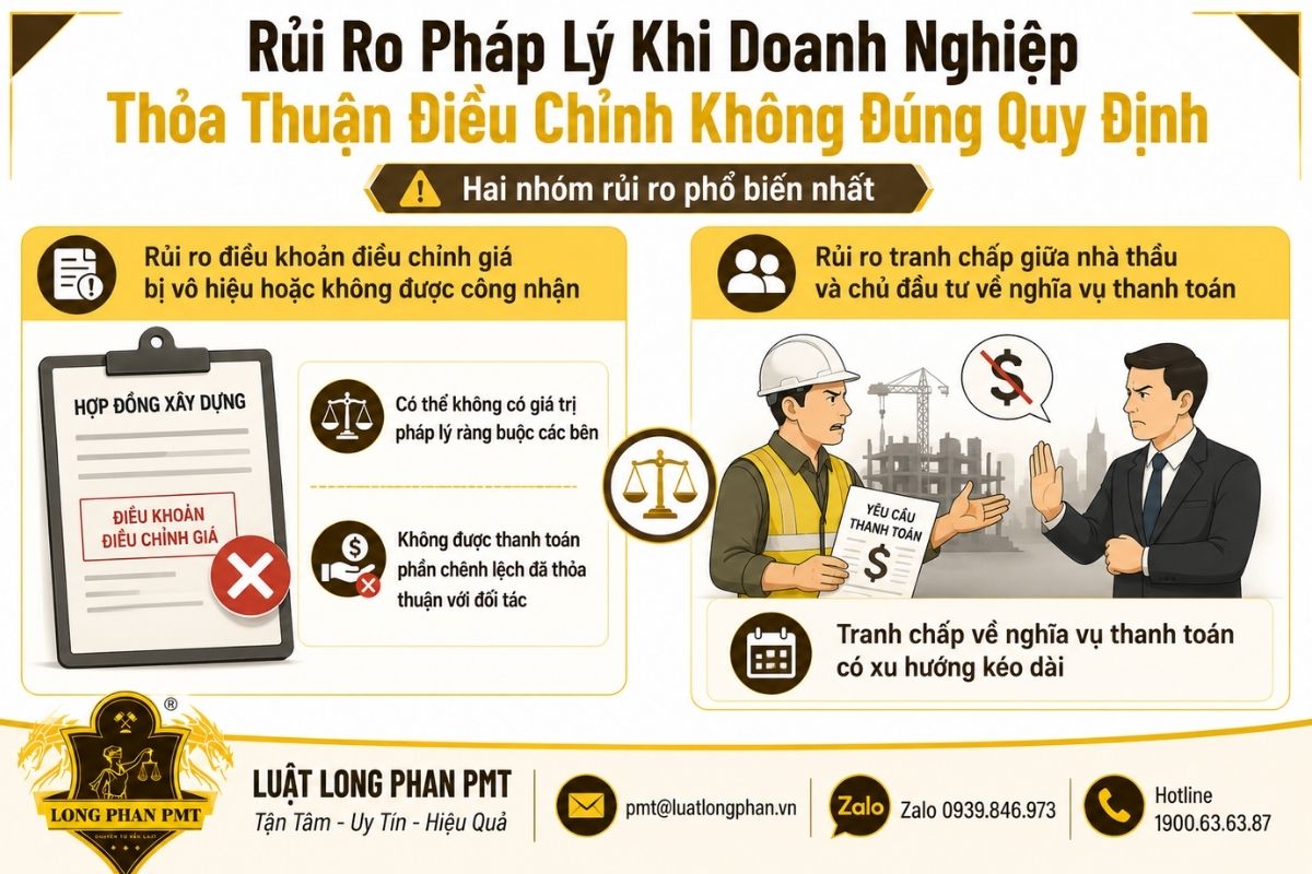 Rủi ro pháp lý khi doanh nghiệp điều chỉnh giá hợp đồng xây dựng không đúng quy định