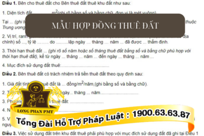 Mẫu hợp đồng thuê đất mới nhất hiện nay