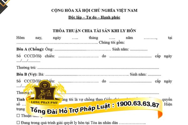 Cách thức soạn thảo thỏa thuận chia tài sản
