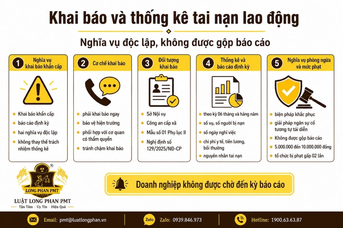 Nghĩa vụ khai báo khẩn cấp và thống kê tai nạn lao động phát sinh