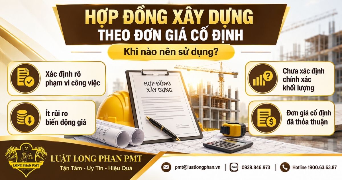 Hợp đồng xây dựng theo đơn giá cố định và các điều kiện phù hợp để áp dụng.