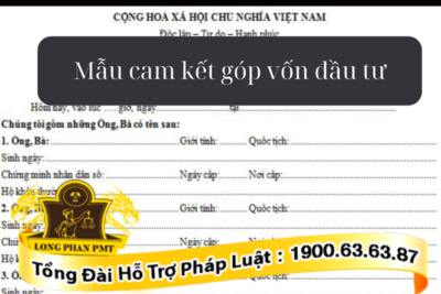 Mẫu cam kết góp vốn đầu tư kinh doanh mới nhất