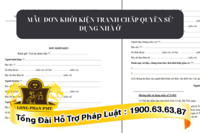 Mẫu đơn khởi kiện tranh chấp quyền sử dụng nhà ở