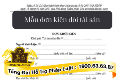 Mẫu đơn kiện đòi tài sản theo luật