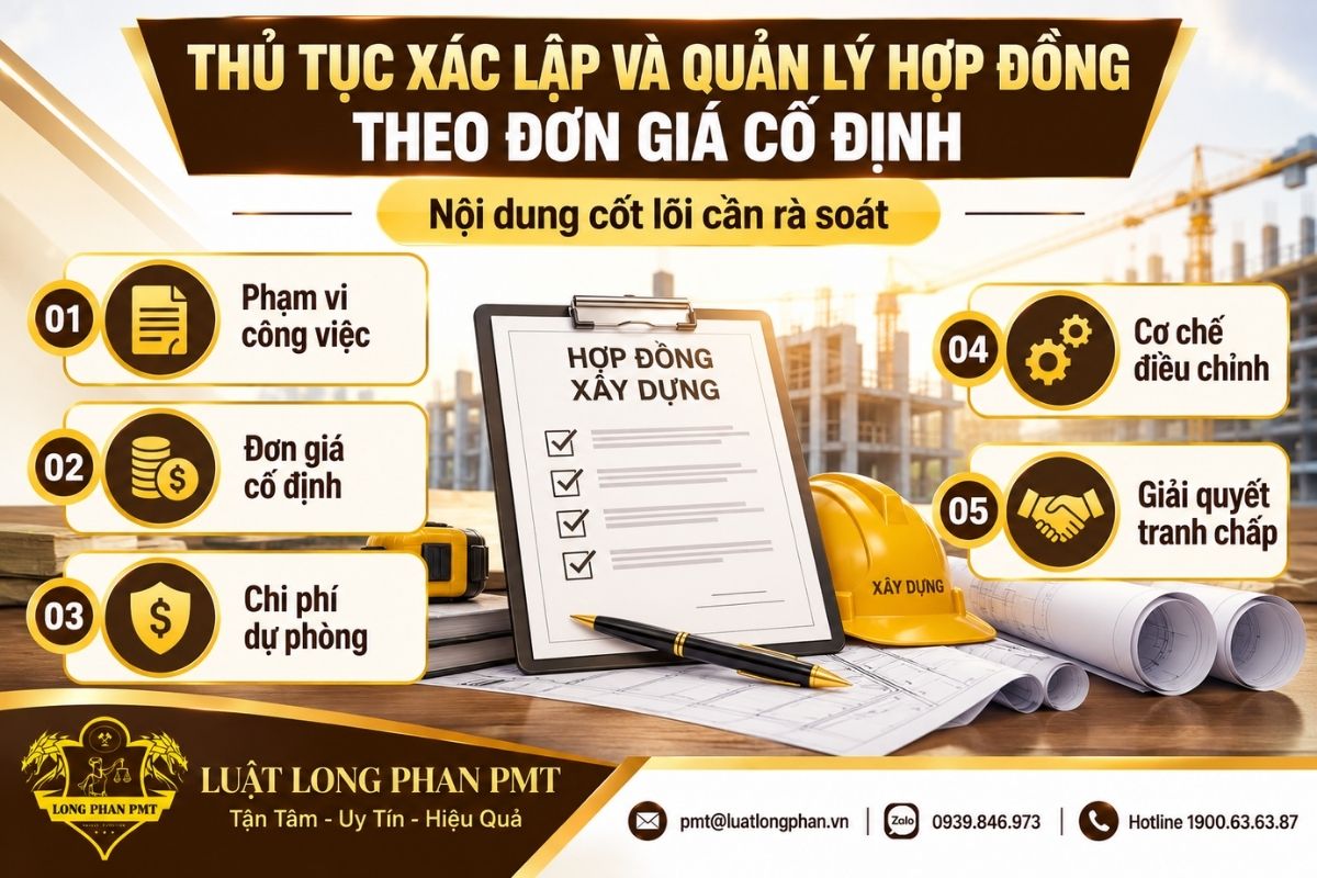 Nội dung hợp đồng theo đơn giá cố định cần rà soát khi xác lập hợp đồng xây dựng.