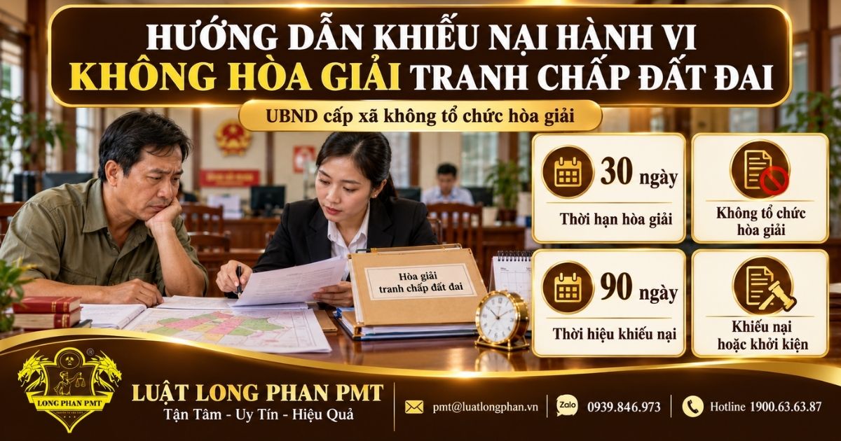 Khiếu nại hành vi không hòa giải tranh chấp đất đai khi UBND cấp xã không tổ chức hòa giải đúng thời hạn.