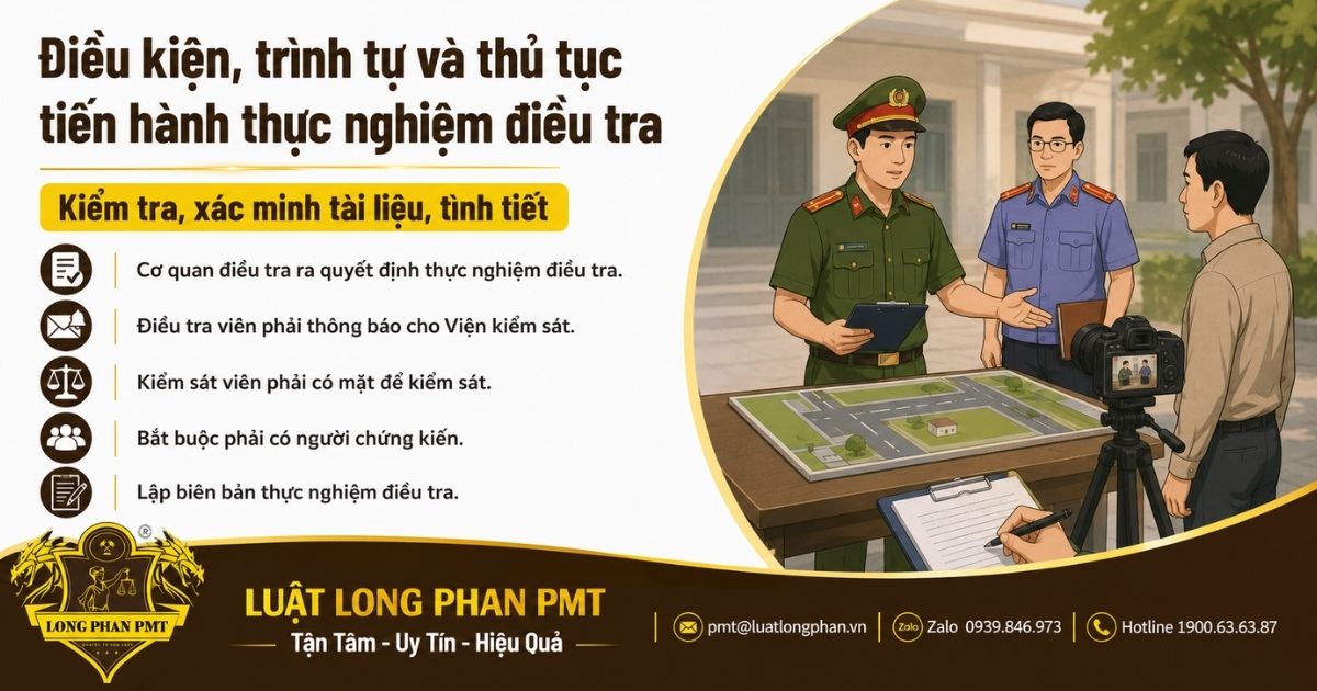 Điều kiện và thủ tục thực nghiệm điều tra trong vụ án hình sự.