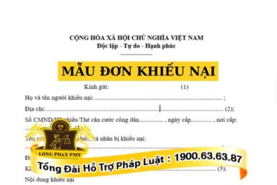 Mẫu đơn khiếu nại