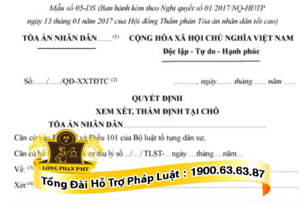 Quyết định xem xét, thẩm định tại chỗ
