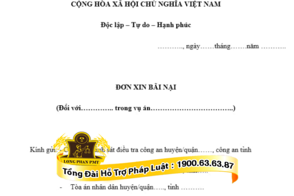 Đơn xin bãi nại