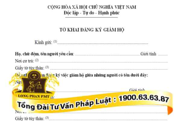 Mẫu đơn đăng ký giám hộ