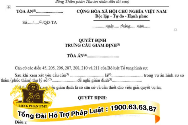 Quyết định trưng cầu giám định lại thương tích