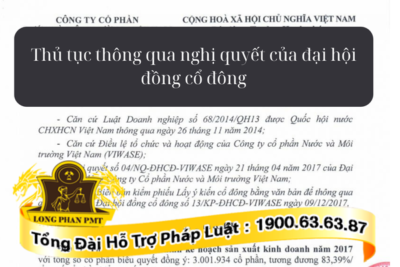 Trình tự thủ tục thông qua nghị quyết của đại hội đồng cổ đông