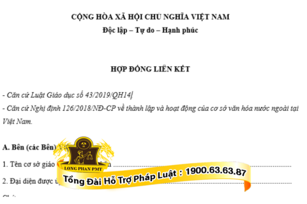 Mẫu hợp đồng liên kết đào tạo