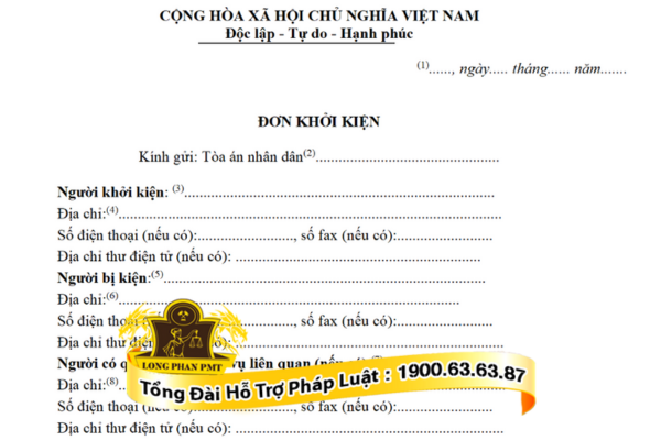 Mẫu đơn khởi kiện hành vi chậm cấp sổ đỏ
