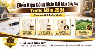 Điều kiện công nhận đất mua giấy tay trước năm 2004 theo thời điểm giao dịch và tình trạng giấy tờ.