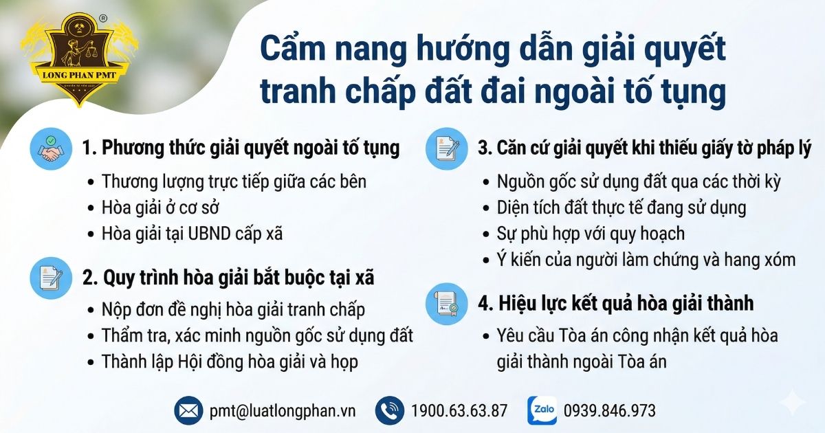 Cẩm nang các phương thức giải quyết tranh chấp đất đai ngoài tố tụng hiệu quả.