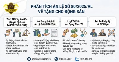 Sơ đồ phân tích Án lệ 80 về việc tặng cho động sản không cần vợ chồng đồng ý.
