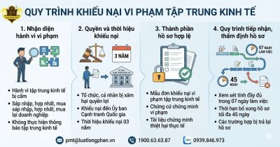 Quy trình chi tiết thực hiện khiếu nại vi phạm tập trung kinh tế theo luật cạnh tranh mới.