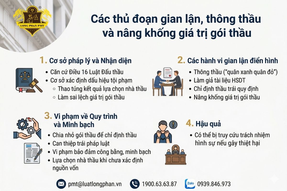 Tổng hợp các thủ đoạn gian lận thông thầu và nâng khống giá trị gói thầu thường gặp.