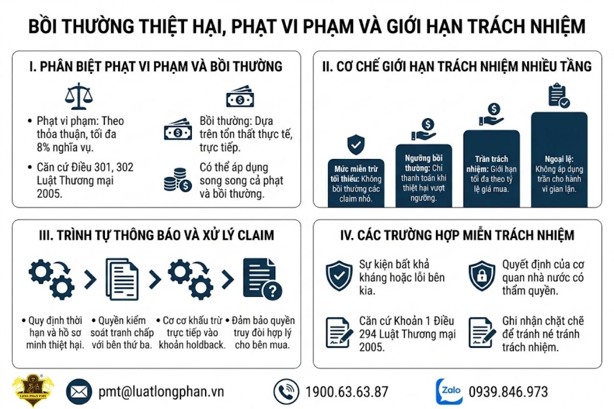  Bồi thường thiệt hại phạt vi phạm và cơ chế giới hạn trách nhiệm.
