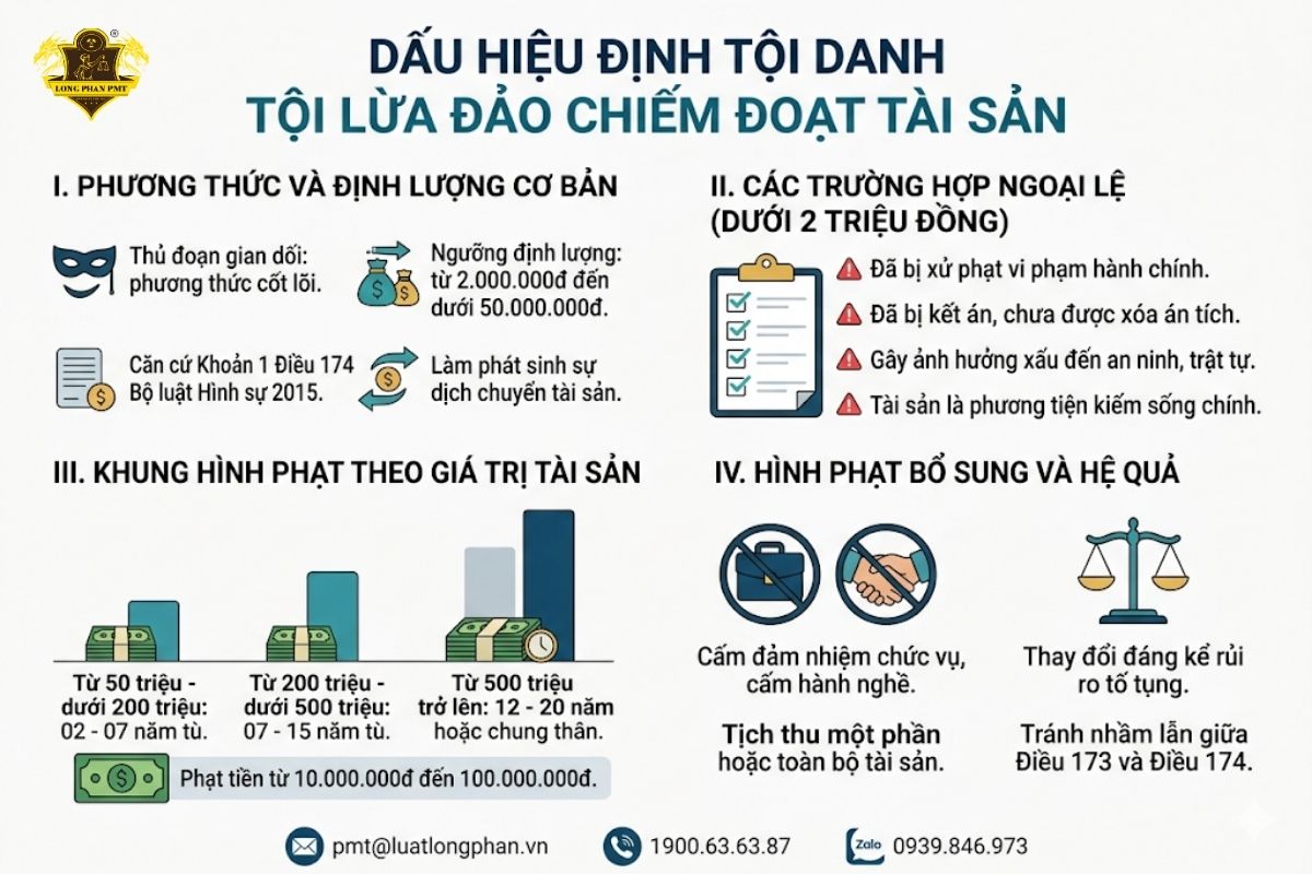 Các dấu hiệu định tội danh tội trộm cắp tài sản và khung hình phạt theo quy định.