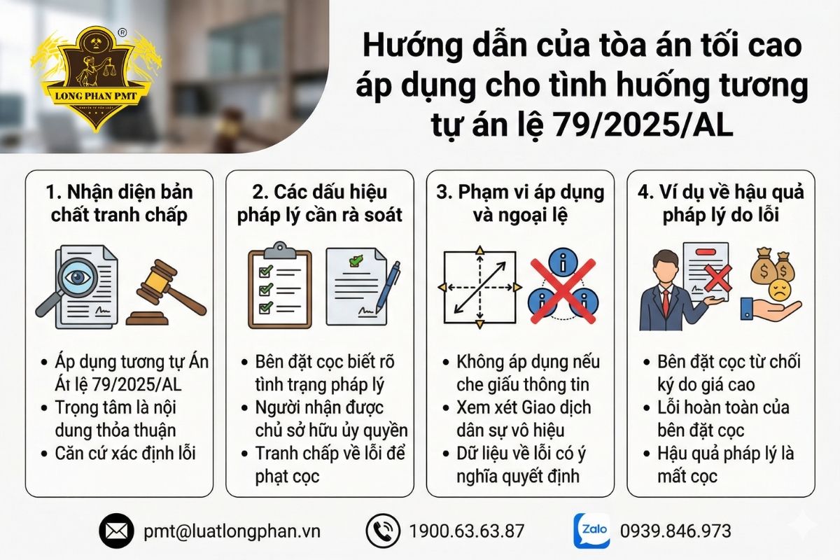 Hướng dẫn của Tòa án tối cao về cách áp dụng Án lệ 79/2025/AL trong tranh chấp đặt cọc