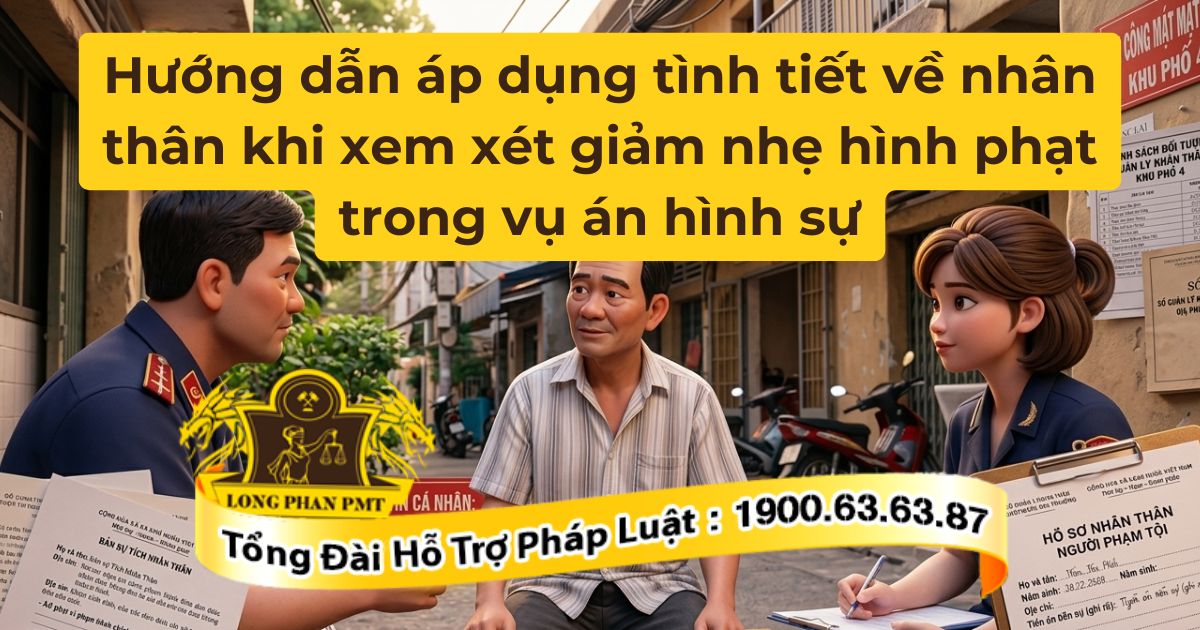 Hướng dẫn áp dụng tình tiết về nhân thân để giảm nhẹ hình phạt theo quy định pháp luật.