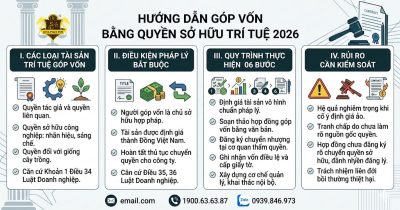 Quy trình và rủi ro khi góp vốn bằng quyền sở hữu trí tuệ năm 2026.