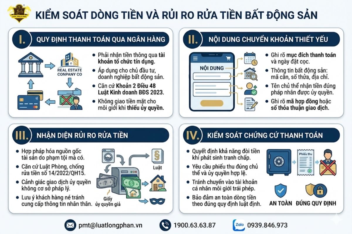 Hướng dẫn kiểm soát dòng tiền giao dịch bất động sản và nhận diện rủi ro rửa tiền.