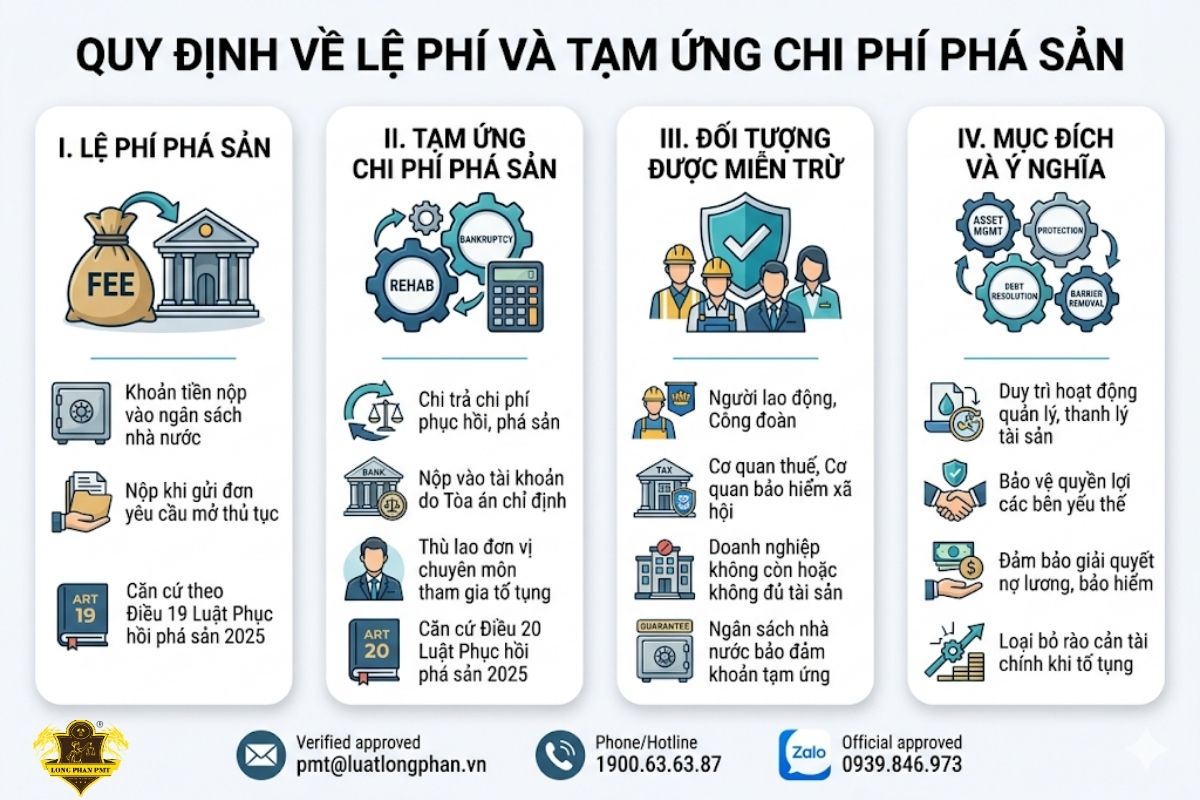 Quy định về mức lệ phí và tạm ứng chi phí phá sản doanh nghiệp mới nhất.