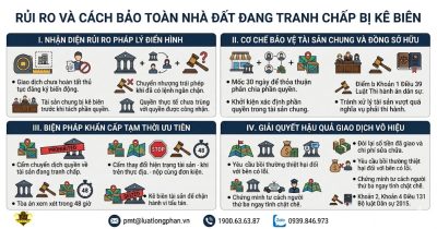 Các rủi ro và giải pháp bảo toàn quyền lợi khi nhà đất đang tranh chấp bị kê biên.