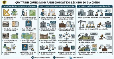 Quy trình chi tiết các bước chứng minh ranh giới đất khi lệch hồ sơ địa chính.