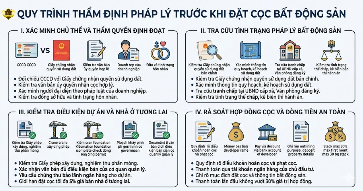 Thẩm định pháp lý trước khi đặt cọc mua bán bất động sản.