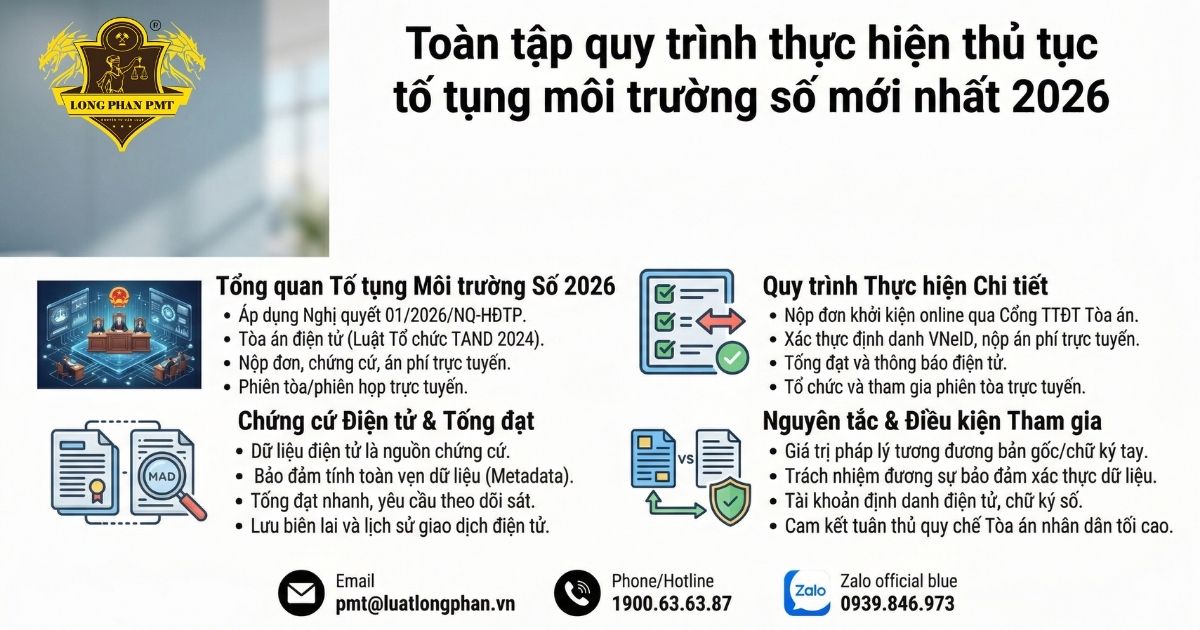 ổng quan toàn bộ quy trình thực hiện các bước thủ tục tố tụng môi trường số mới nhất
